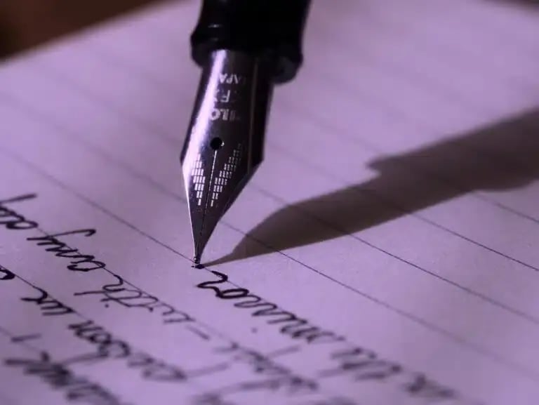 Schrift met vulpen