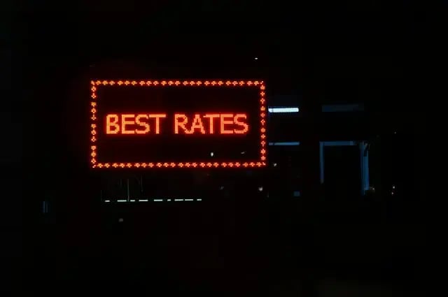 Afbeelding waarop staat 'best rates'